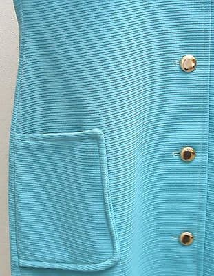 Vintage 1960s dress size 12 UNUSED crimped polyester Caprice SHOP SOILED blue